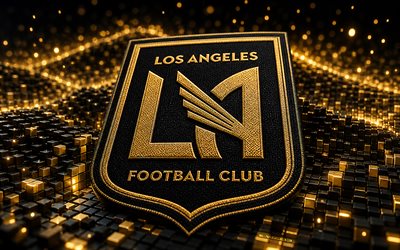 Los Angeles FC fabric logo, 4k, black brown 3D background, MLS, soccer, Los Angeles FC logo, football, Los Angeles FC 3D logo, Los Angeles FC, american soccer club, LAFC