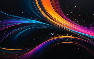4k, renkli soyut dalgalar, sanat eseri, soyut sanat, karanlık soyutlamalar, soyut eğriler, yaratıcı, renkli soyutlama, soyut dalgalı arka plan, soyut dalgalar, soyut arka planlar