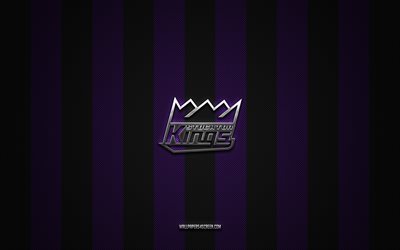 Stockton Kings logo, American basketball club, NBA G League, purple blue carbon background, Stockton Kings emblem, basketball, Stockton Kings, USA