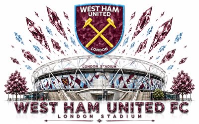 logotipo del west ham united fc, 4k, club de fútbol inglés, west ham united fc, arte de cristal, emblema del west ham united fc, estadio de londres, west ham united, inglaterra, fútbol americano, primera división