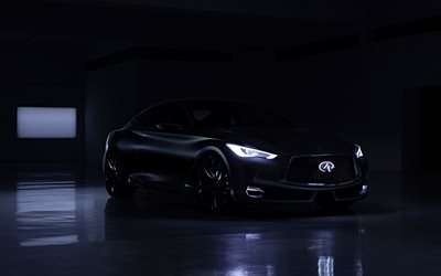 infiniti q60 concept, garage, superbilar, coupé, svart infiniti