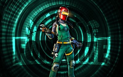 welder jules fortnite, 4k, fundo em espiral turquesa, fortnite, criativo, welder jules skin, fortnite welder jules skin, soldador jules, personagens fortnite