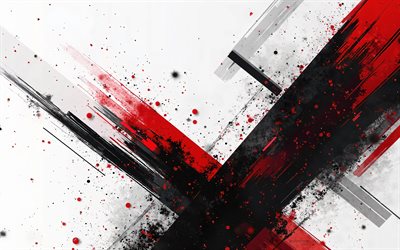 fundo de grunge preto vermelho, 4k, fundo de tinta preta vermelha, antecedentes do grunge abstrato, anterior criativo preto vermelho, fundos grunge
