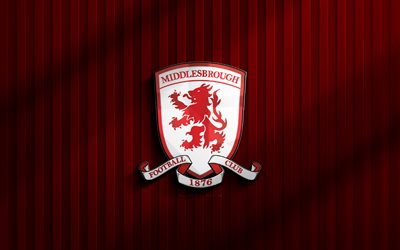 4k, middlesbrough fc 3d  logo, meisterschaft, roter 3d  hintergrund, fußball, middlesbrough fc emblem, middlesbrough fc logo, middlesbrough fc, englischer fußballverein, fc middlesbrough