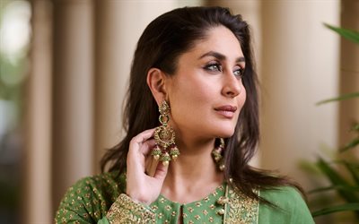 kareena kapoor, 4k, bollywood, actriz india, bokeh, belleza, actriz popular, sari, foto con kareena kapoor, mujer morena, celebridad india, sesión de fotos de kareena kapoor