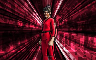 4k, héroe de postura de garza, fondo de rayos rojos, diseño de héroe de postura de garza, postura de garza héroe fortnite, arte abstracto, diseño de héroe de postura de garza fortnite, personajes fortnite, fortnite, arte creativo