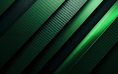 Green lines background, 4K, green 3D lines background, green creative background, leather texture, stylish 3D background, green lines abstract