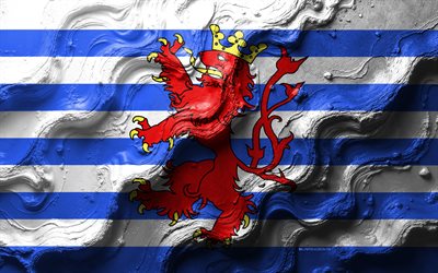 Luxembourg flag, 4k, stone wave texture, Flag of Luxembourg, 3d Luxembourg flag, Belgium, flags of Belgian provinces, Luxembourg Province flag, Luxembourg, Flag of Luxembourg Province
