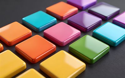 4k, coloridos cuadrados 3d, líneas 3d, macro, patrones de cuadrados, creativo, fondos coloridos en 3d, cuadrados 3d, fondo con cuadrados, macrocuadros
