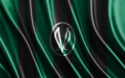 4k, logotipo del sv ried, bundesliga austriaca, textura de seda negra verde, bandera del sv ried, club de fútbol austriaco, fútbol, bandera de seda, emblema del sv ried, austria, insignia del sv ried, sv ried