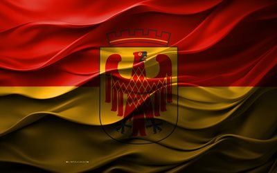 4k, bandiera di potsdam, città della germania, bandiera 3d di potsdam, germania, struttura 3d, giorno di potsdam, simboli nazionali tedeschi, arte 3d, potsdam