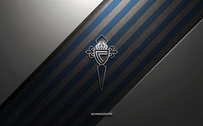 celta vigo logo, 4k, stahlhintergrund, spanischer fußballverein, blaue weiße linien, celta vigo emblem, la liga, fußball, atlético madrid, spanien, celta vigo logo aus metall, wappen von celta vigo, rc celta de vigo