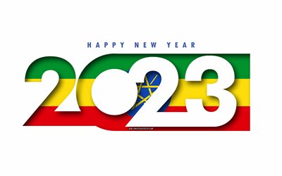 Happy New Year 2023 Ethiopia, white background, Ethiopia, minimal art, 2023 Ethiopia concepts, Ethiopia 2023, 2023 Ethiopia background, 2023 Happy New Year Ethiopia