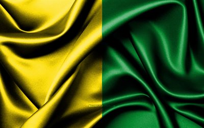 bandera de caldas, 4k, banderas onduladas de seda, departamentos colombianos, día de caldas, banderas de tela, arte 3d, caldas, sudamerica, departamentos de colombia, bandera caldas 3d, colombia