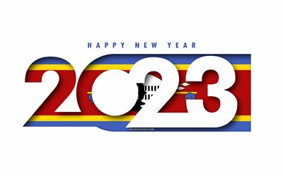 yeni yılınız kutlu olsun 2023 esvatini, beyaz arkaplan, esvatini, minimal sanat, 2023 esvatini konseptleri, esvatini 2023, 2023 esvatini arka planı, 2023 yeni yılınız kutlu olsun