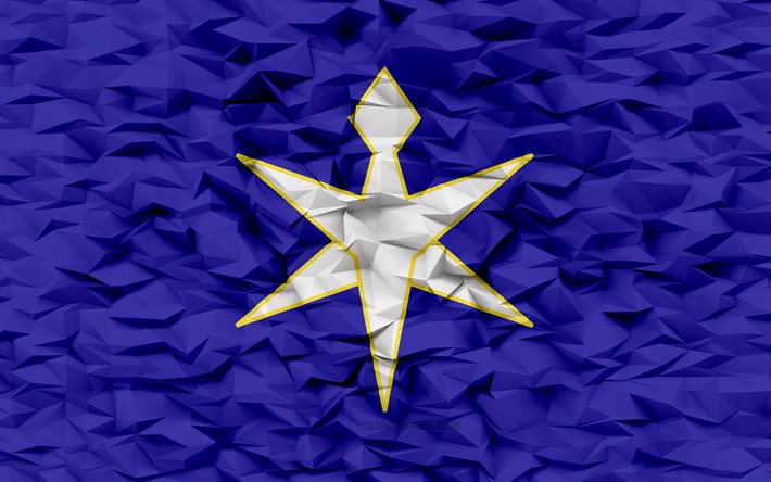 drapeau de chiba, 4k, préfectures du japon, fond de polygone 3d, drapeau chiba, texture de polygone 3d, jour de chiba, drapeau chiba 3d, symboles nationaux japonais, art 3d, chiba, japon