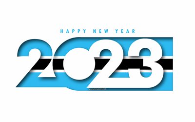 Happy New Year 2023 Botswana, white background, Botswana, minimal art, 2023 Botswana concepts, Botswana 2023, 2023 Botswana background, 2023 Happy New Year Botswana