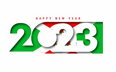 feliz año nuevo 2023 burundi, fondo blanco, burundi, arte mínimo, conceptos de burundi 2023, burundi 2023, fondo de burundi 2023, 2023 feliz año nuevo burundi