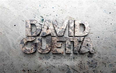 David Guetta stone logo, 4K, stone background, Pierre David Guetta, french DJs, David Guetta 3D logo, music stars, creative, David Guetta logo, grunge art, David Guetta