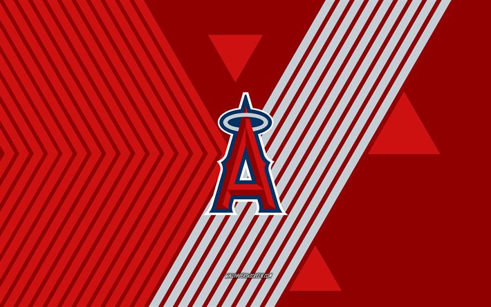 लॉस एंजिल्स एन्जिल्स लोगो, 4k, अमेरिकी बेसबॉल टीम, लाल सफेद लाइनों पृष्ठभूमि, लॉस एंजिल्स एन्जिल्स, एमएलबी, अमेरीका, लाइन आर्ट, लॉस एंजिल्स एन्जिल्स प्रतीक, बेसबॉल