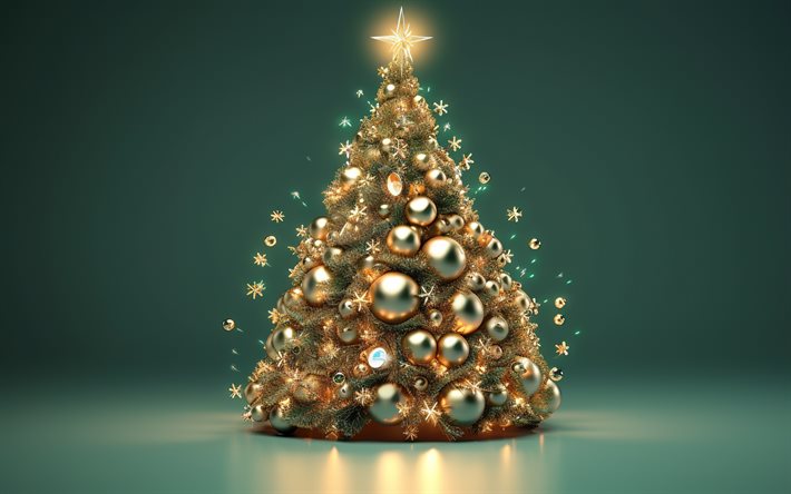 شجرة عيد الميلاد, سنة جديدة سعيدة, بطاقة مع شجرة عيد الميلاد, عيد ميلاد مجيد, زينة عيد الميلاد الذهبية, بطاقة تحية عيد الميلاد