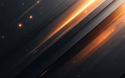 4k, brown black abstract background, artwork, material design, brown neon lights, geometry, abstract backgrounds, geometrical backgrounds, abstractions, black hi-tech backgrounds