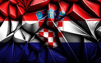 flagge von kroatien, 4k, 3d kreative textur, schweden 3d  flagge, europa, kroatienflagge, 3d  kunst, kroatien, flagge der europäischen länder