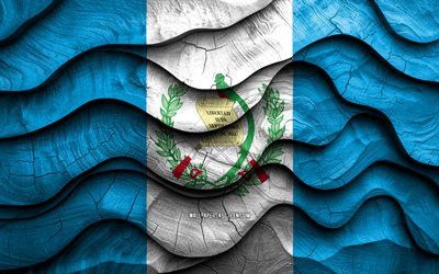 4k, guatemaltekische flagge, nordamerikanische länder, hölzerne 3d  wellenflaggen, tag von guatemala, flagge von guatemala, guatemala  holzflagge, nordamerika, guatemaltekische nationale symbole, guatemala  flagge, guatemala
