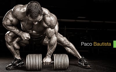Paco Bautista, bodybuilding, athlete, muscles, dumbbell