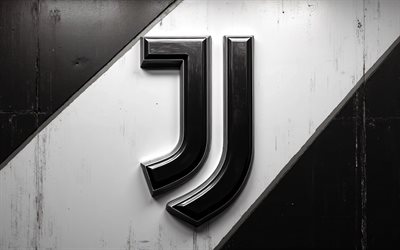 logo juventus fc in metallo, 4k, juve, sfondo bianco metallo nero, serie a, logo della juventus fc, stemma della juve, italia, juve fc, calcio, lo stemma della juve