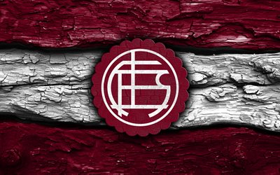 logo en bois ca lanus, 4k, fond en bois blanc marron, première division argentine, football, logo ca lanus, emblème ca lanus, lanús fc, club de football argentin, ca lanus