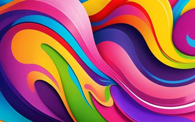 4k, colorful abstract waves, creative art, abstract curves, abstract vortex, colorful abstraction, abstract wavy background, abstract waves, abstract backgrounds