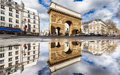 मेहराब, गेट सेंट मार्टेन, पेरिस, फ्रांस, ऐतिहासिक स्मारकों