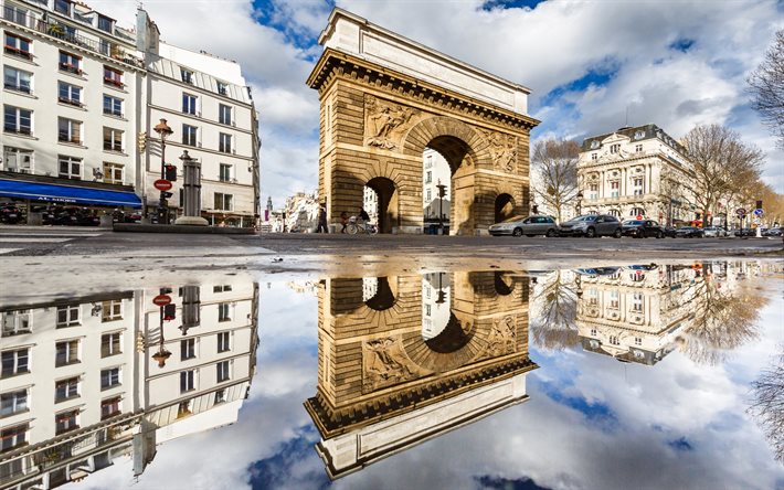 arco, portão st maarten, paris, frança, monumentos históricos