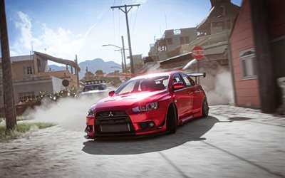 mitsubishi lancer evo x, 4k, simulador de carreras, 2025 juegos, forza horizon 5, juegos de carreras, mitsubishi lancer, horizonte de forza