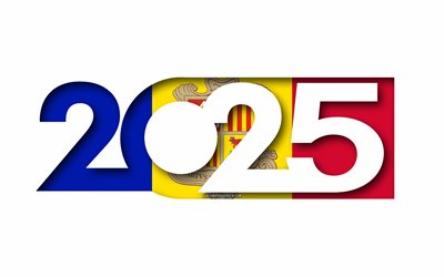 2025 andorra, vit bakgrund, andorra, minimal konst, 2025 andorra  koncept, andorra 2025, andorra flagga, 2025 andorra  bakgrund