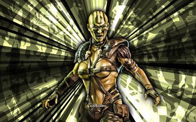 4k, miserable dvorah, kombat mortal, fondo de rayos verdes, mkm, arte abstracto, móvil mortal kombat móvil, miserable dvorah mkm, personajes de mortal kombat, mortal kombat x, miserable dvorah mortal kombat, arte creativo