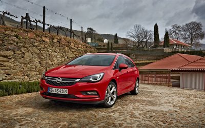 Opel Astra, 2016, astra Rojo, rojo de Opel, el nuevo coche, el hatchback, Opel