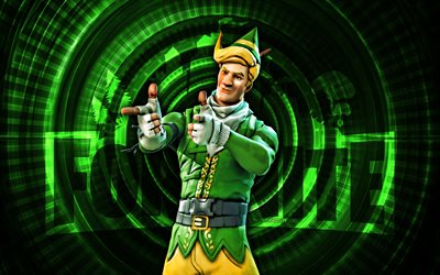 codename elf fortnite, 4k, sfondo a spirale verde, fortnite, creativo, codename elf skin, fortnite codice in codice elfo, elfo in codice, personaggi fortnite