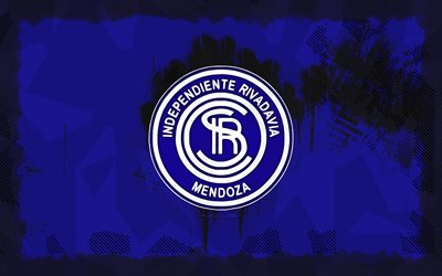 cs independiente rivadavia grunge logo, 4k, división de primera argentina, fondo de grunge azul, fútbol, cs independiente rivadavia emblema, fútbol americano, cs independiente rivadavia logotipo, cs independiente rivadavia, club de fútbol argentino, independiente rivadavia fc