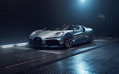 2025, bugatti w16 mistral, 4k, hypercar, vue avant, extérieur, bugatti mistral, roadster, supercars de luxe, bugatti
