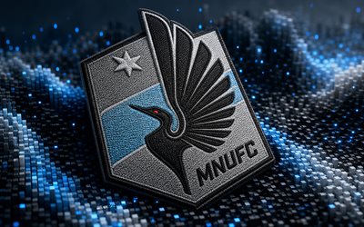 minnesota unitedin kangaslogo, 4k, musta sininen 3d tausta, mls, jalkapallo, minnesota unitedin logo, minnesota unitedin 3d logo, minnesota united, amerikkalainen jalkapalloseura, minnesota united fc