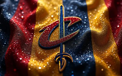 cleveland cavaliers elmas logosu, 4k, kırmızı sarı elmas arka plan, nba, cleveland cavaliers logosu, cleveland cavaliers amblemi, amerika, cleveland cavaliers, basketbol