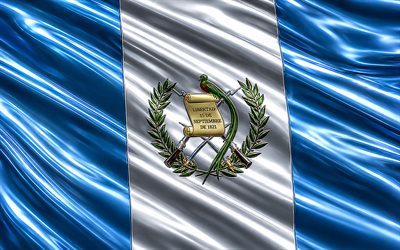 bandeira metálica da guatemala, 4k, bandeiras 3d metálicas, países norte americanos, bandeira da guatemala, dia da guatemala, obra de arte, bandeira de metal da guatemala, guatemala, símbolos nacionais da guatemala