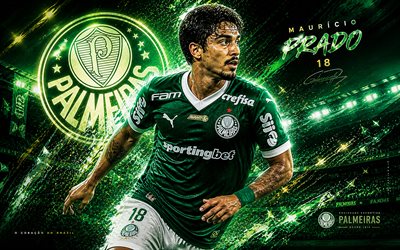 mauricio, se palmeiras, fan kunst, grüner abstrakter digitaler hintergrund, mauricio se palmeiras, kreative kunst, se palmeiras logo, mauricio palmeiras, fußball, palmeiras, mauricio magalhaes prado