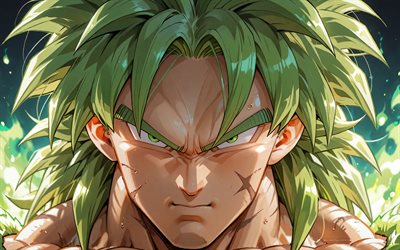4k, برولي, عن قرب, كرة التنين, نيران النار الخضراء, dragon ball super, شخصية برولي, بوروري, المانجا اليابانية, شخصيات أنيمي, برولي dbs, broly dragon ball