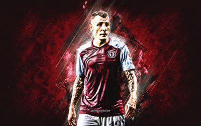 lucas digne, aston villa fc, calciatore francese, sfondo di pietra bordeaux, grunge art, aston villa, premier league, inghilterra, calcio, lucas digne aston villa