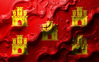 bandiera di poitou, 4k, trama delle onde di pietra, flag di poitou, bandiera poitou 3d, francia, bandiere di province di francia, poitou