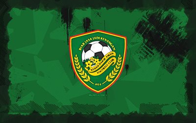 kedah fc grunge  logo, 4k, malaysia super league, grüner grunge  hintergrund, fußball, kedah fc emblem, kedah fc logo, kedah fc, malaysischer fußballverein, kedah darul aman fc