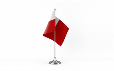 4k, Tonga table flag, white background, Tonga flag, table flag of Tonga, Tonga flag on metal stick, flag of Tonga, national symbols, Tonga